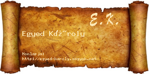 Egyed Károly névjegykártya