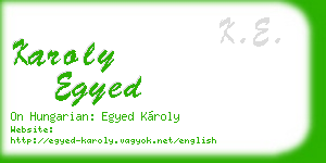 karoly egyed business card